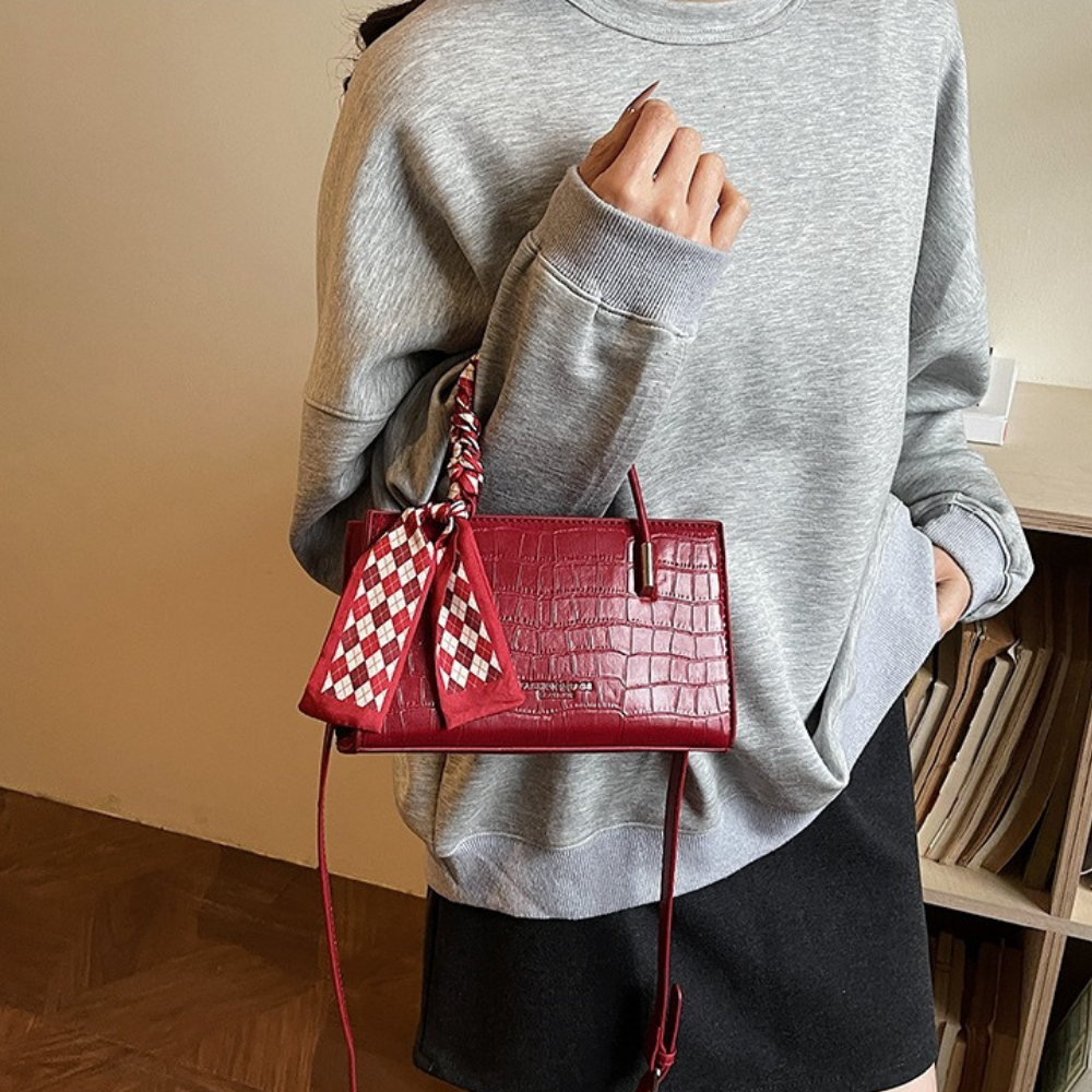 Darcy Croc-Embossed Mini Shoulder Bag — Sernelle — view 10