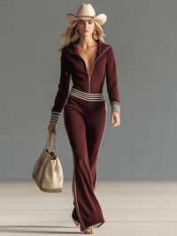 Rosalind – Hooded Zip-Front Knit Jumpsuit