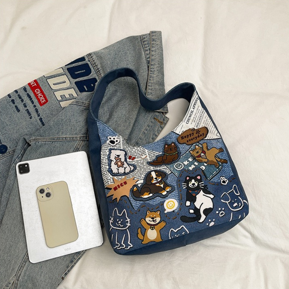 Calla Dog Print Shoulder Bag — Sernelle — view 7
