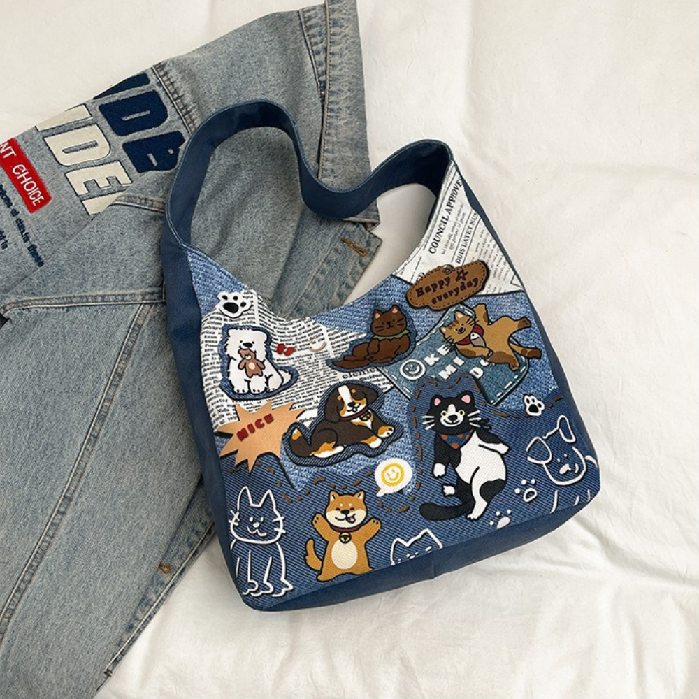 Calla Dog Print Shoulder Bag — Sernelle — view 6