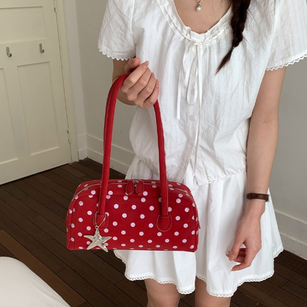 Georgia Polka Dot Barrel Bag — Sernelle — view 7