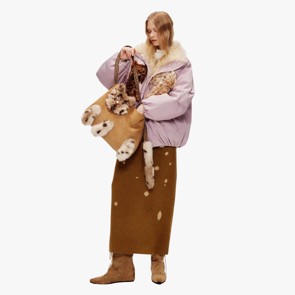 Juno Faux Fur Cat Shoulder Bag — Sernelle — view 14