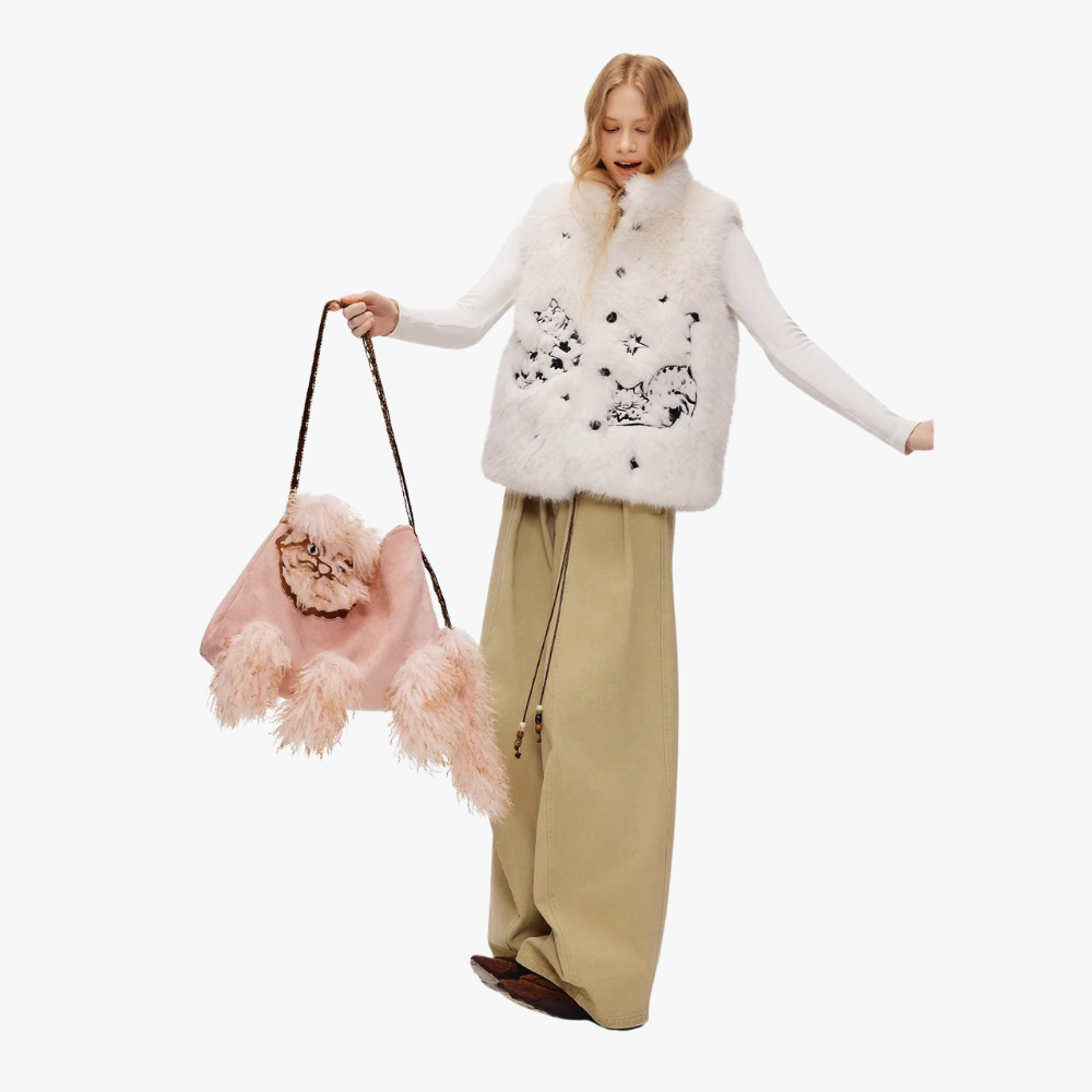 Juno Faux Fur Cat Shoulder Bag — Sernelle — view 19