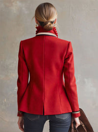 Pearl – Rose Embroidered Ruffle-Collar Jacket