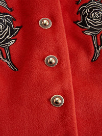 Pearl – Rose Embroidered Ruffle-Collar Jacket