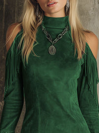 Opal – Faux Suede Fringe Mini Dress