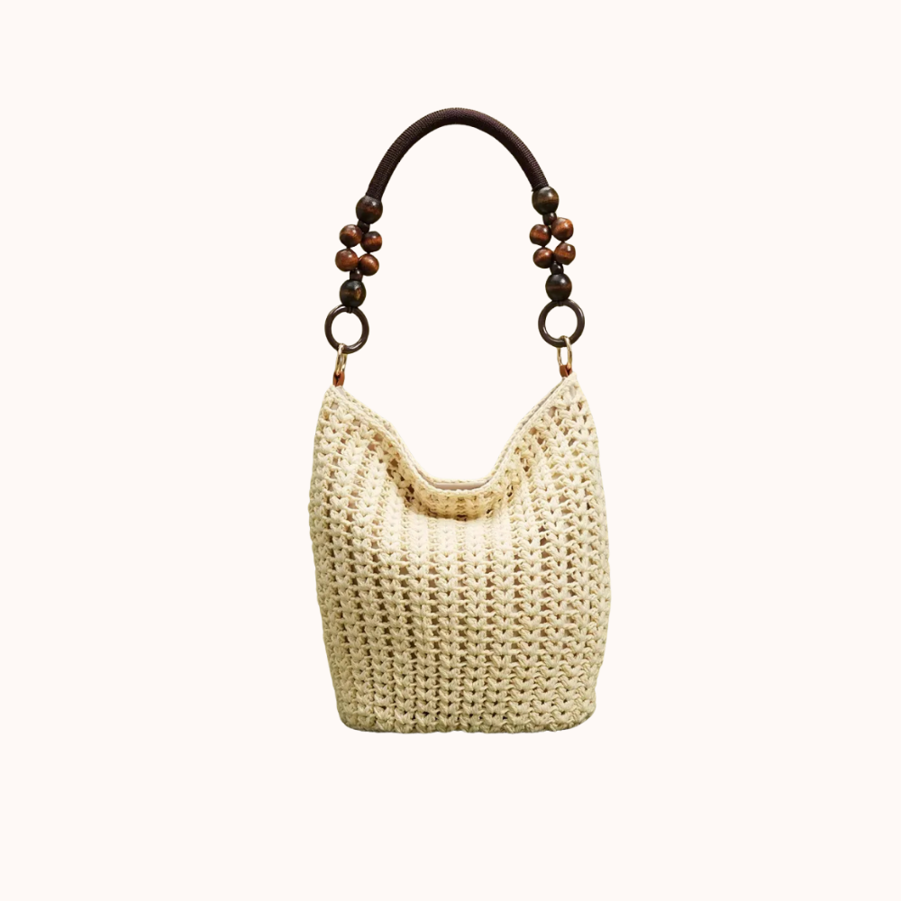 Etta Beaded Handle Woven Bag — Sernelle — view 2