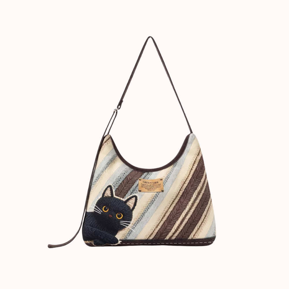 Celia Cat Motif Shoulder Bag — Sernelle