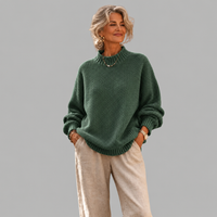 Shirley – Relaxed Mock Neck Knit Sweater