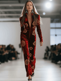 Hazel – Velvet Rose Print Zip Jumpsuit