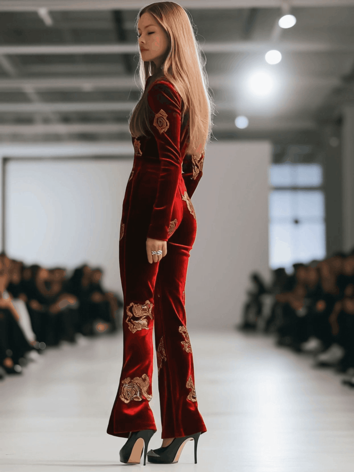 Hazel – Velvet Rose Print Zip Jumpsuit