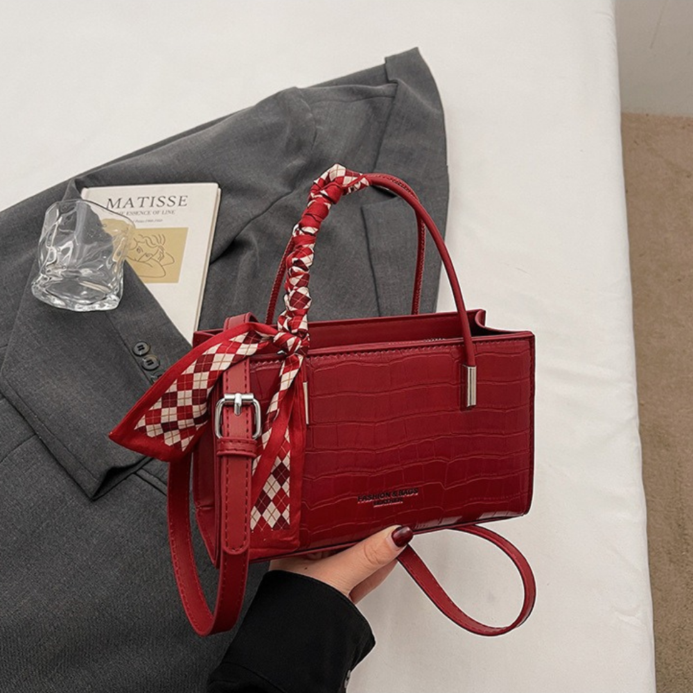 Darcy Croc-Embossed Mini Shoulder Bag — Sernelle — view 9