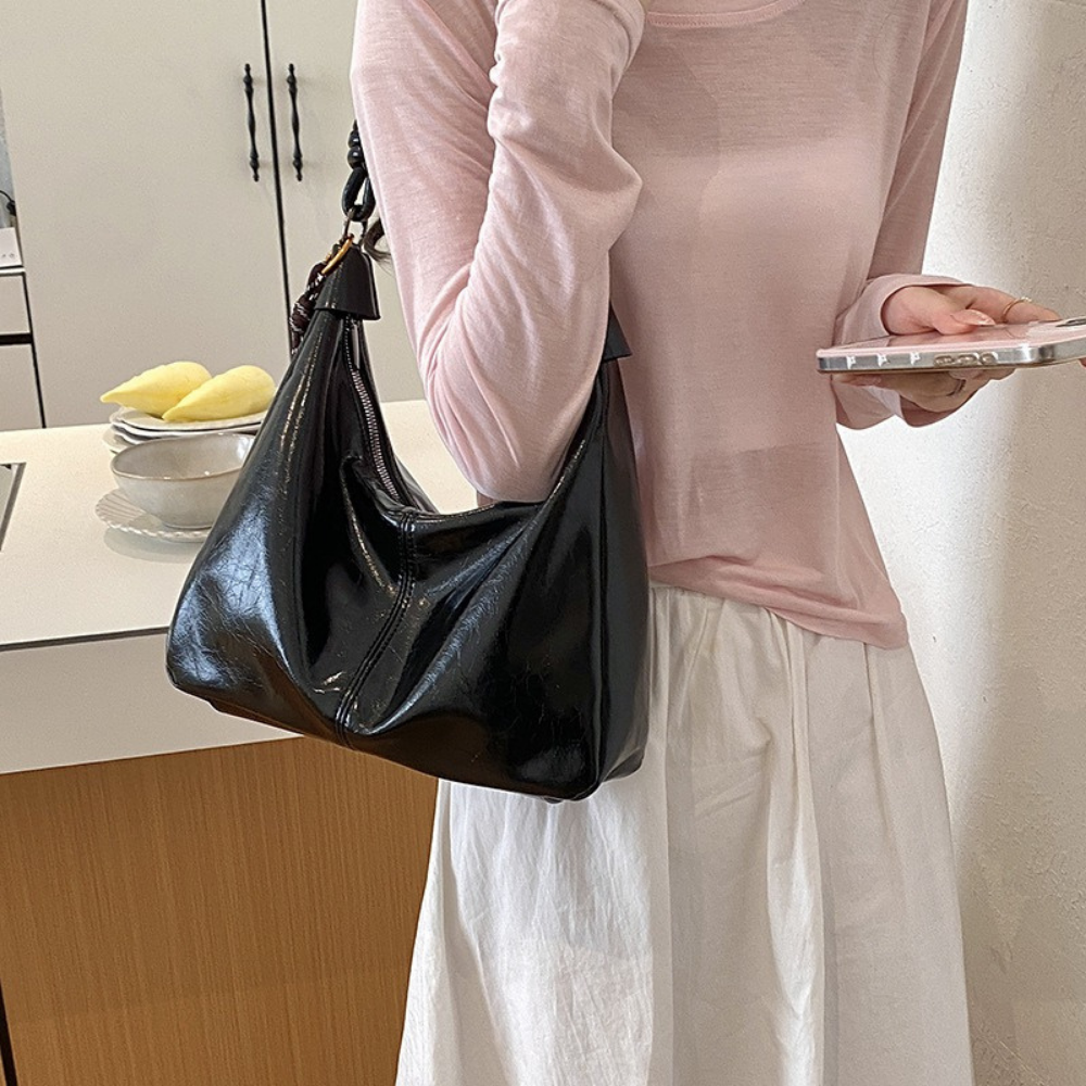 Nerine Glossy Hobo Bag — Sernelle — view 2