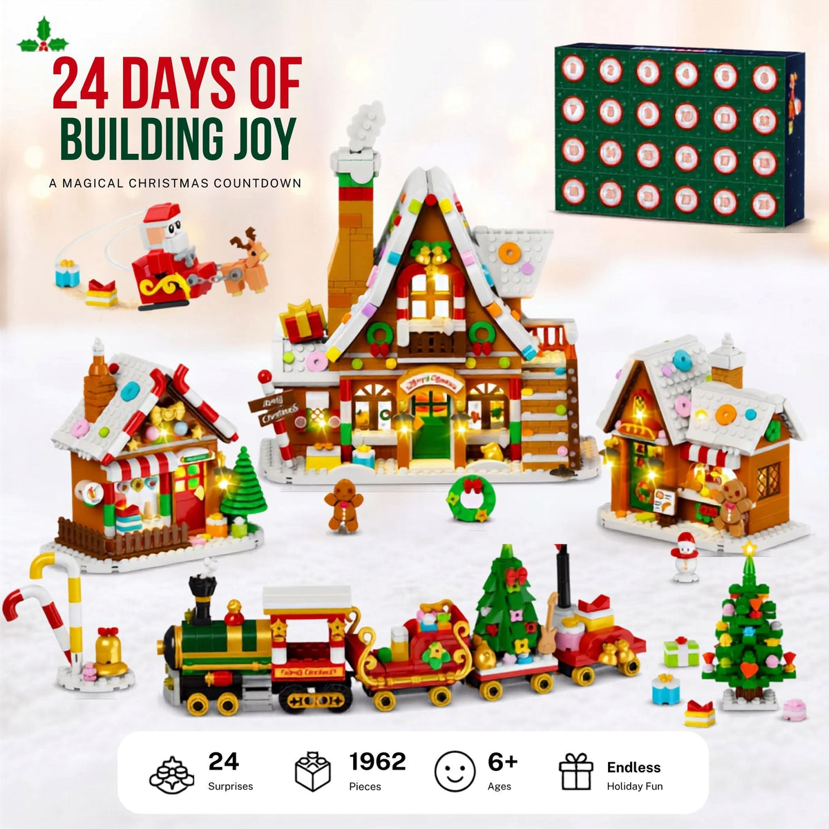 Christmas Village Advent Calendar – 24 Days of Light-Up Building Surprises