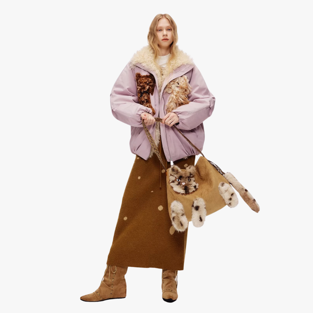 Juno Faux Fur Cat Shoulder Bag — Sernelle — view 15