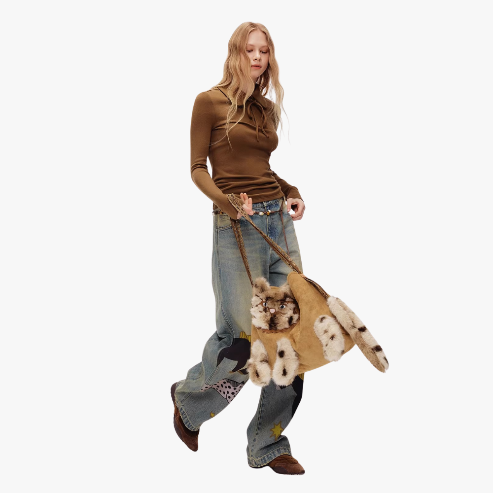 Juno Faux Fur Cat Shoulder Bag — Sernelle — view 13