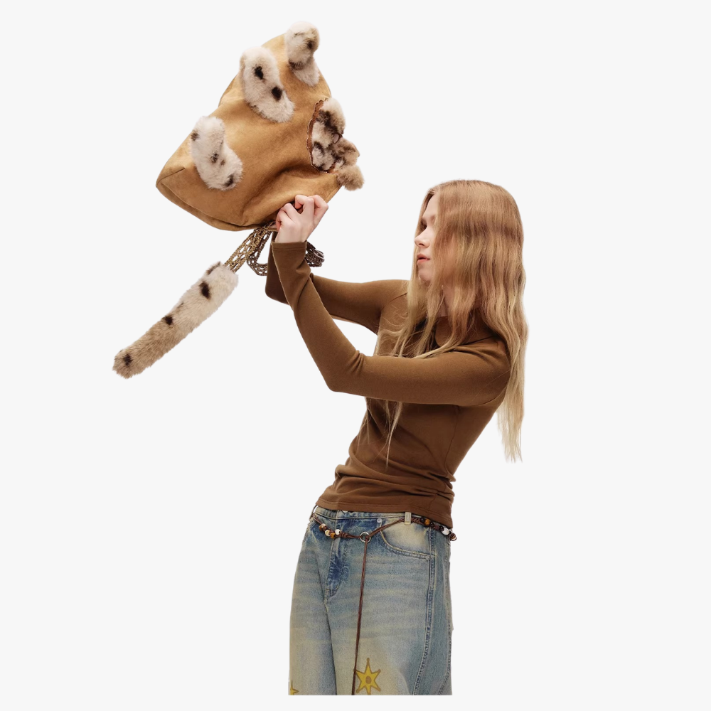 Juno Faux Fur Cat Shoulder Bag — Sernelle — view 4