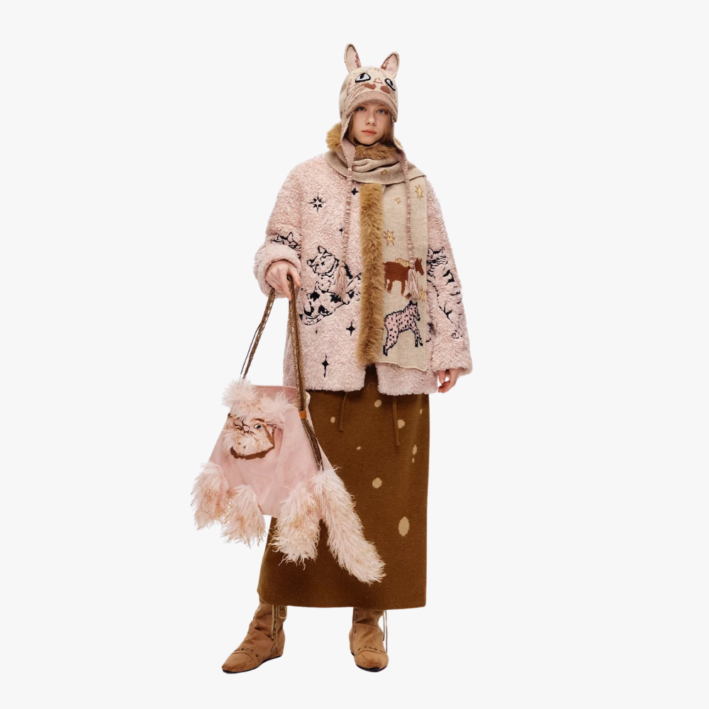 Juno Faux Fur Cat Shoulder Bag — Sernelle — view 30