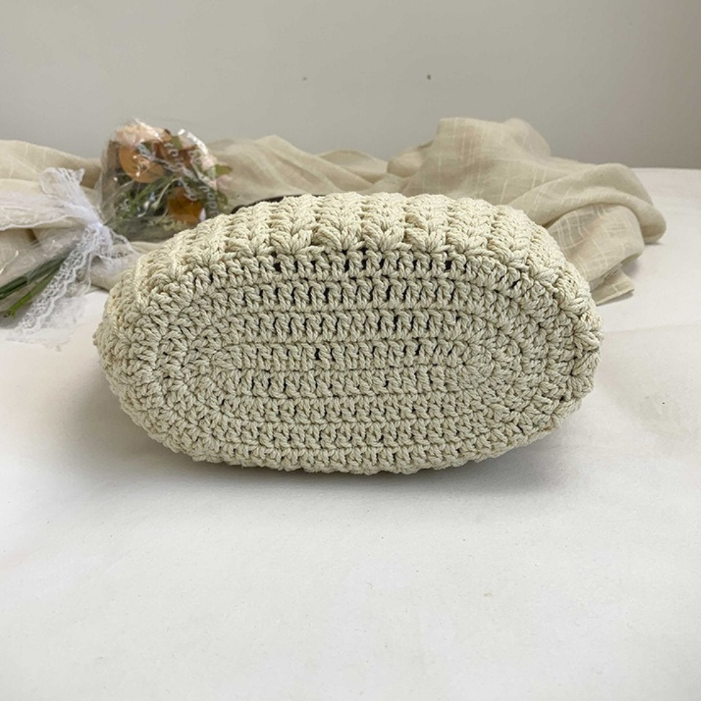 Etta Beaded Handle Woven Bag — Sernelle — view 30