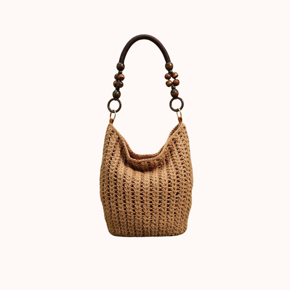 Etta Beaded Handle Woven Bag — Sernelle