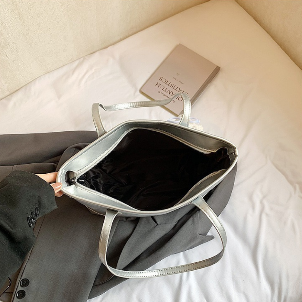 Freya Denim-Look Tote Bag — Sernelle — view 4