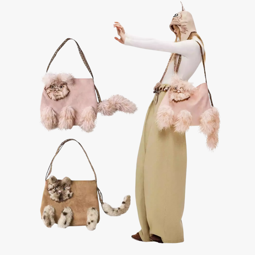 Juno Faux Fur Cat Shoulder Bag — Sernelle — view 28