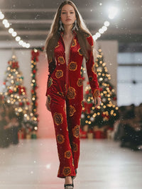 Hazel – Velvet Rose Print Zip Jumpsuit