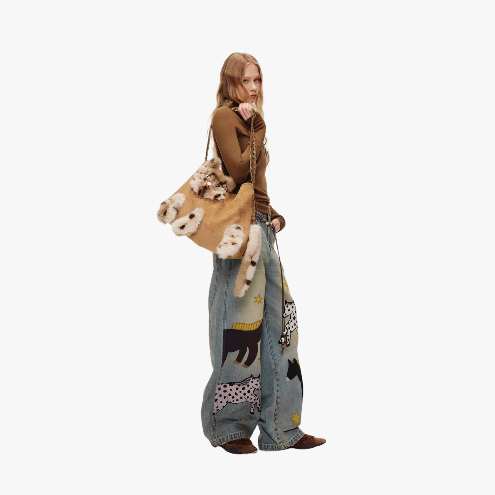 Juno Faux Fur Cat Shoulder Bag — Sernelle — view 12