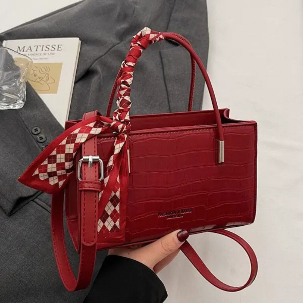 Darcy Croc-Embossed Mini Shoulder Bag — Sernelle — view 7