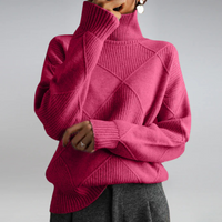 Bernice – Turtleneck Geometric Knit Sweater