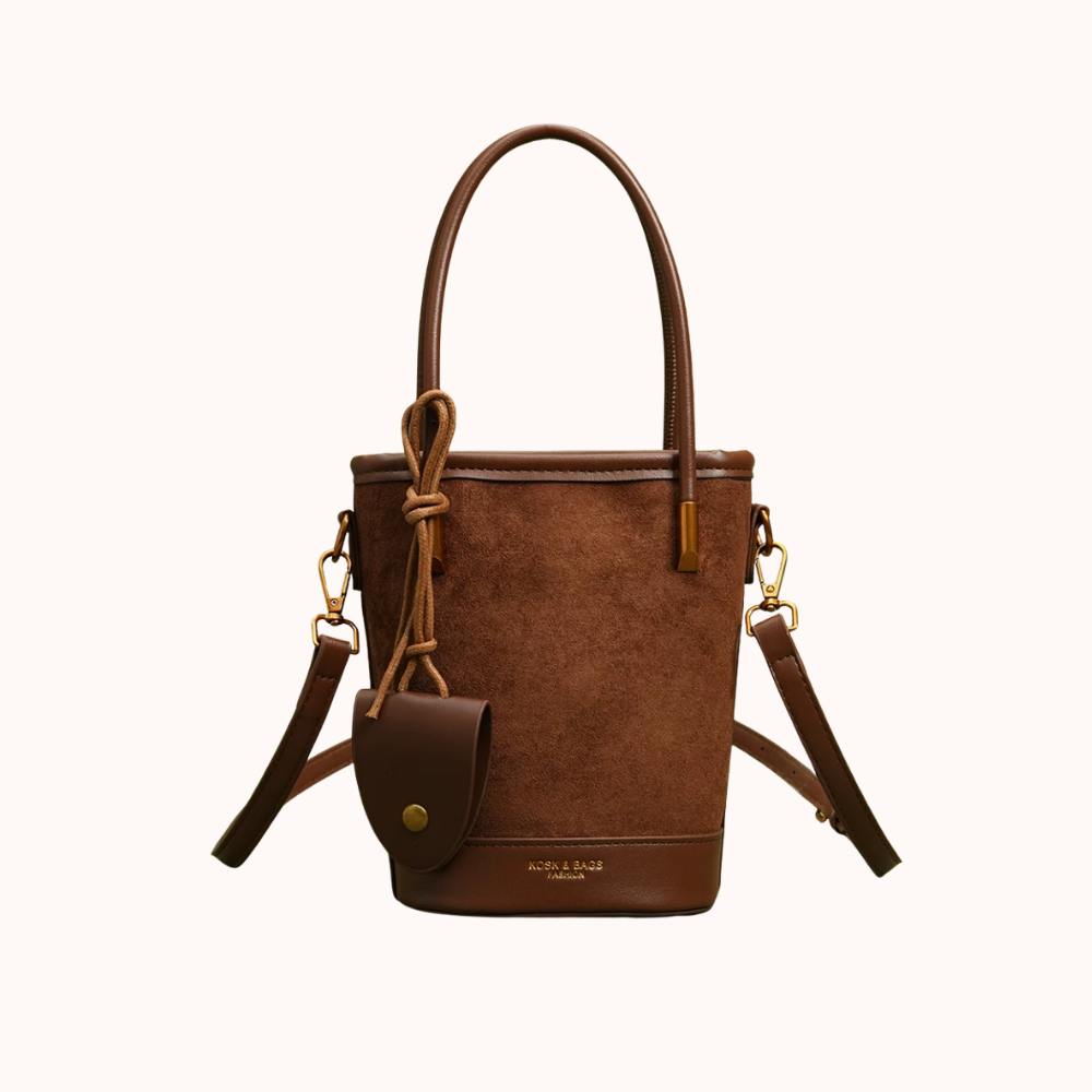 Bellamy Suede-Look Bucket Bag — Sernelle