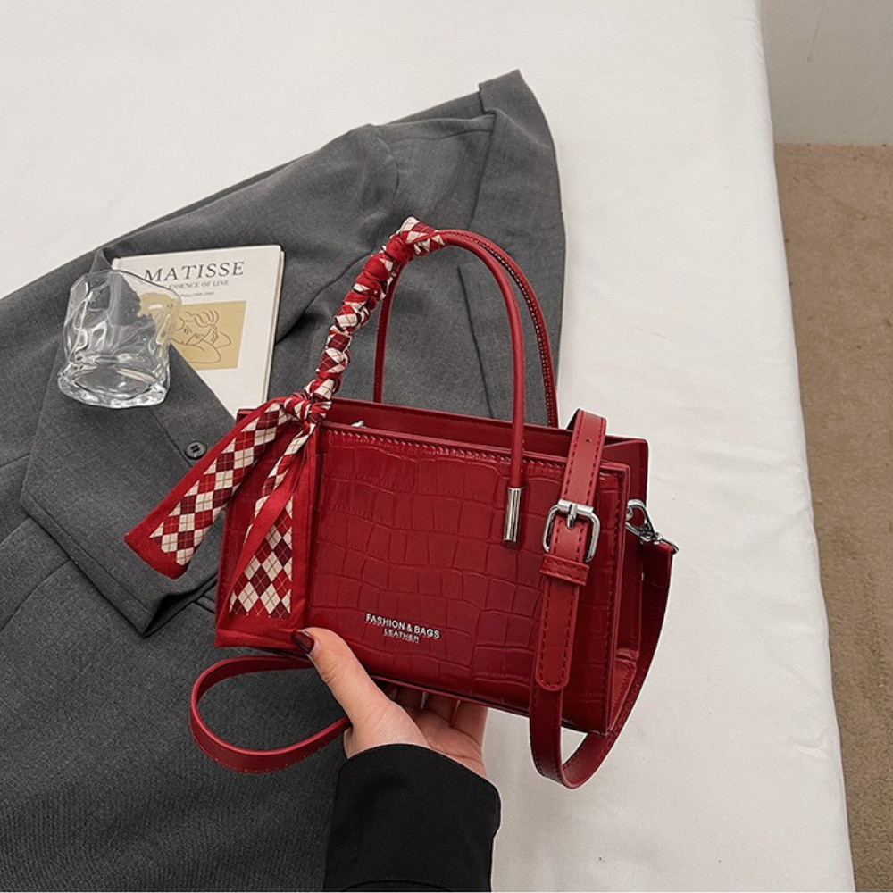Darcy Croc-Embossed Mini Shoulder Bag — Sernelle — view 8