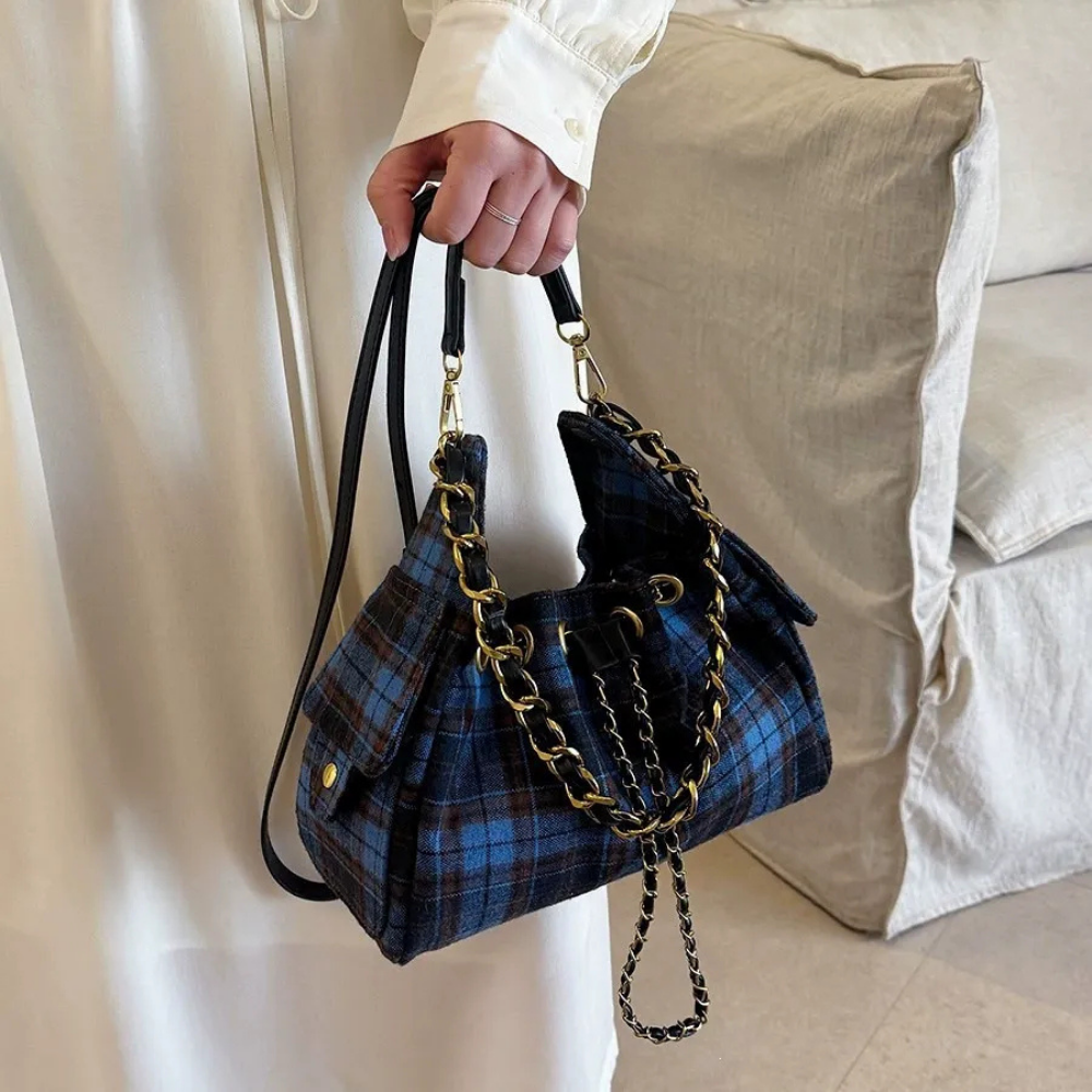 Nadia Chain Drawstring Shoulder Bag — Sernelle — view 2