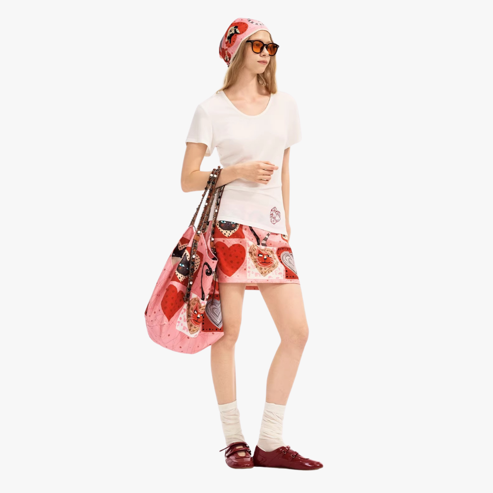 Colette Cat Print Shoulder Bag — Sernelle — view 10