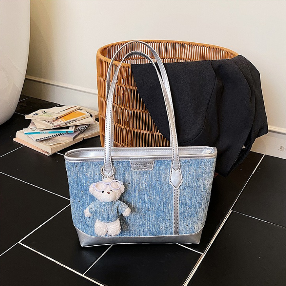 Freya Denim-Look Tote Bag — Sernelle — view 2