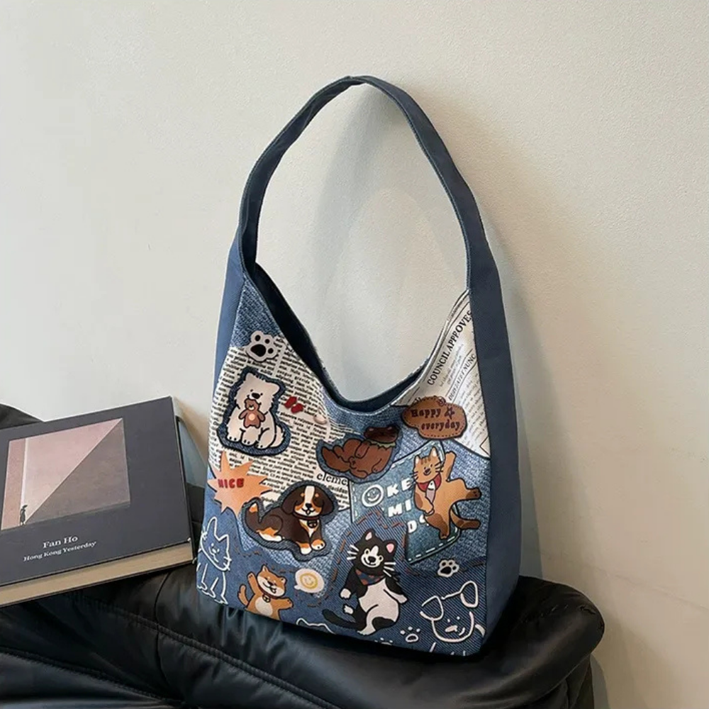 Calla Dog Print Shoulder Bag — Sernelle — view 5
