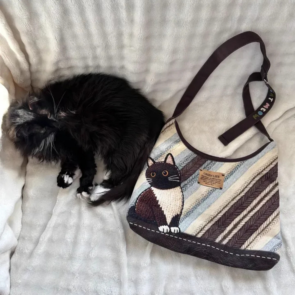 Celia Cat Motif Shoulder Bag — Sernelle — view 7