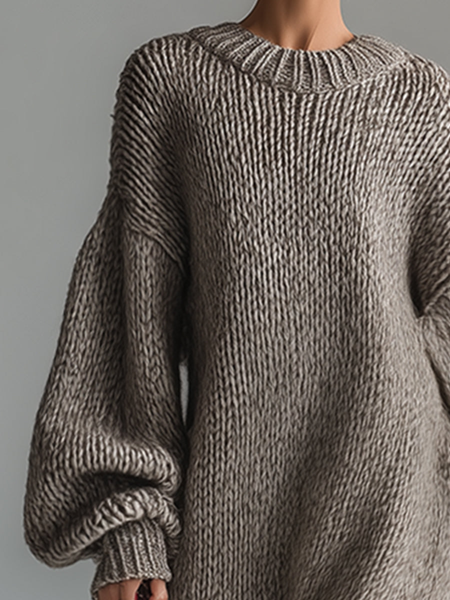 Greta – Oversized Knit Sweater Maxi Dress