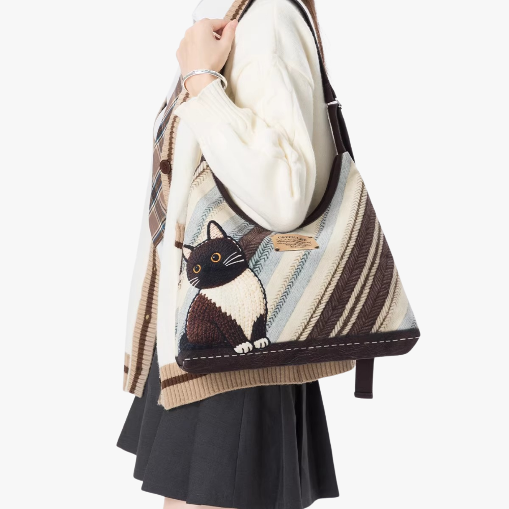 Celia Cat Motif Shoulder Bag — Sernelle — view 2