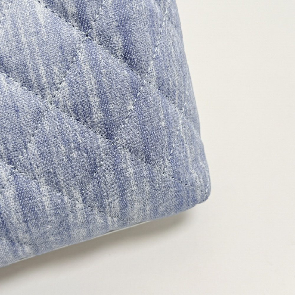 Fern Quilted Denim-Look Shoulder Bag — Sernelle — view 9