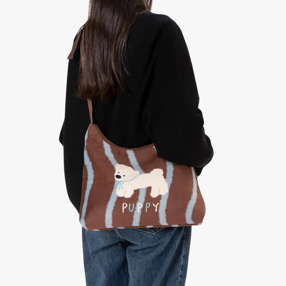 Camille Dog Print Shoulder Bag — Sernelle — view 2
