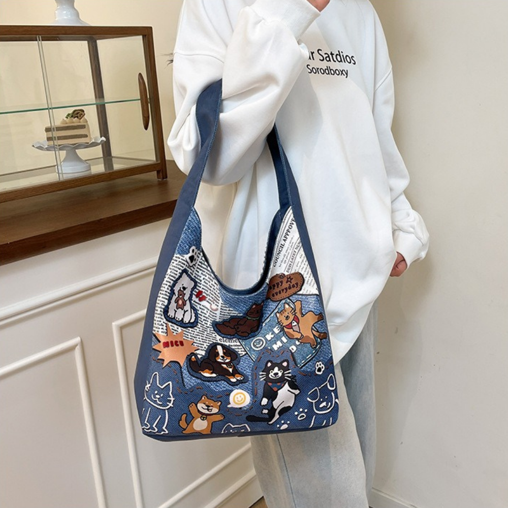 Calla Dog Print Shoulder Bag — Sernelle — view 3