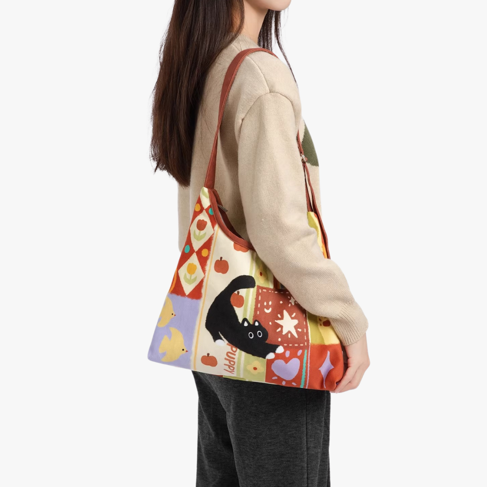 Clarissa Cat Art Shoulder Bag — Sernelle — view 10