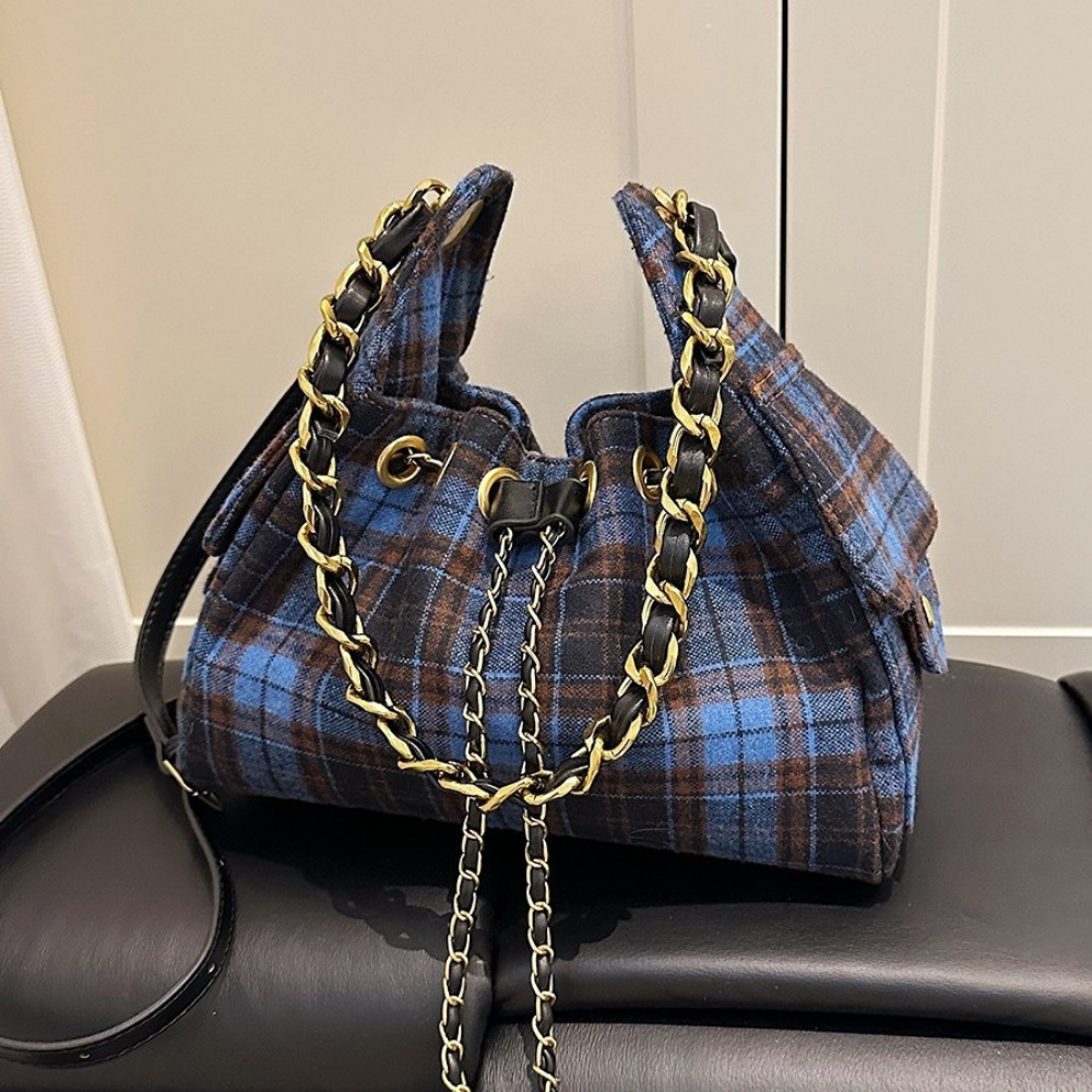 Nadia Chain Drawstring Shoulder Bag — Sernelle — view 6