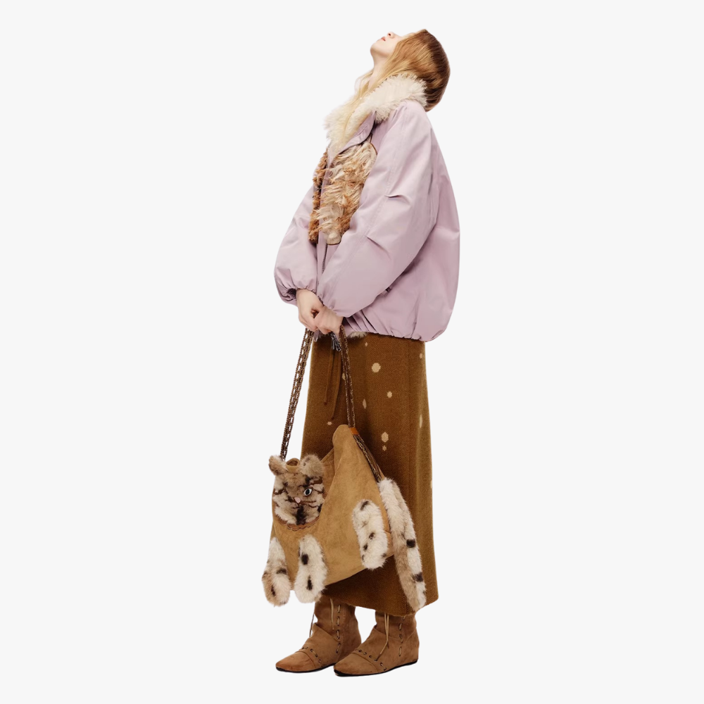 Juno Faux Fur Cat Shoulder Bag — Sernelle — view 5