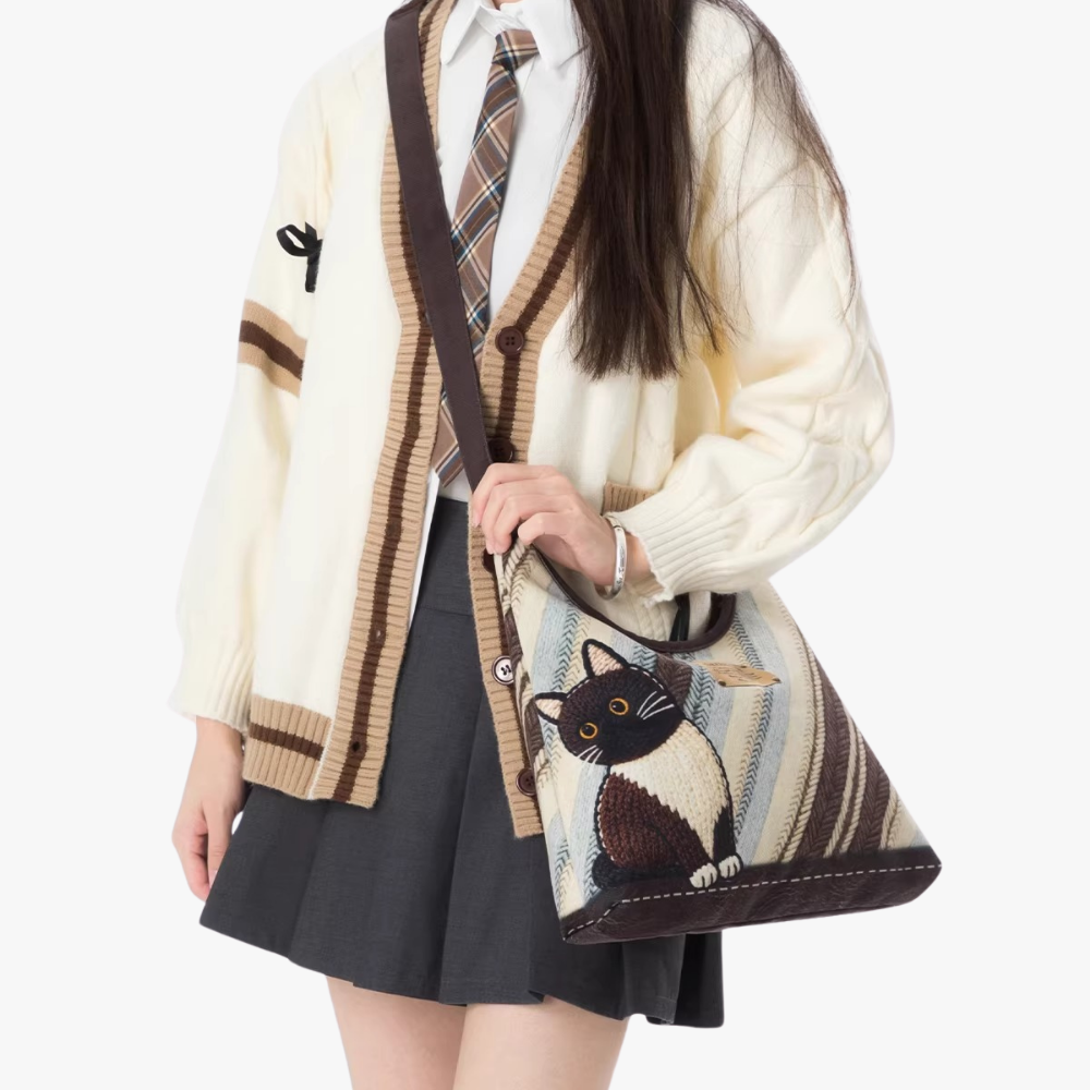 Celia Cat Motif Shoulder Bag — Sernelle — view 3