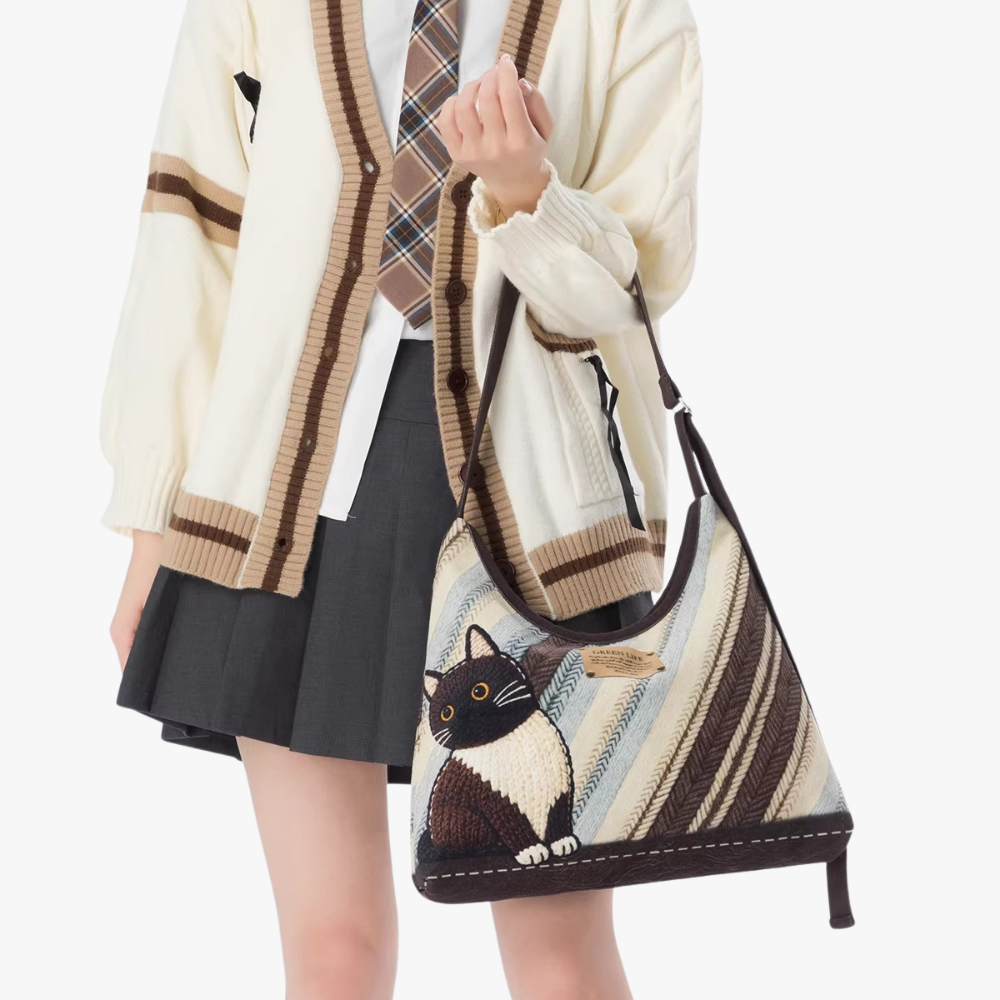 Celia Cat Motif Shoulder Bag — Sernelle — view 4