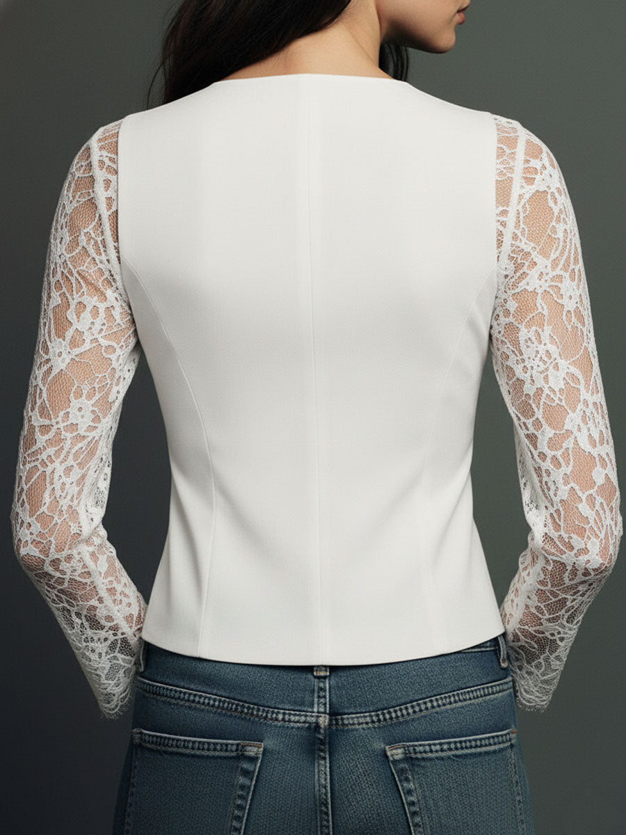 Noemi | Jacket with Semi-Transparent Sleeves