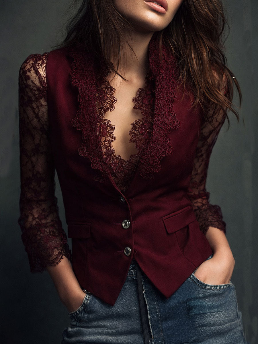 Noemi | Jacket with Semi-Transparent Sleeves