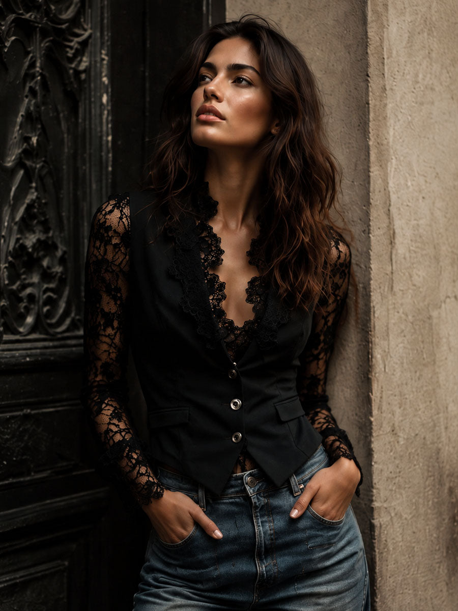 Noemi | Jacket with Semi-Transparent Sleeves